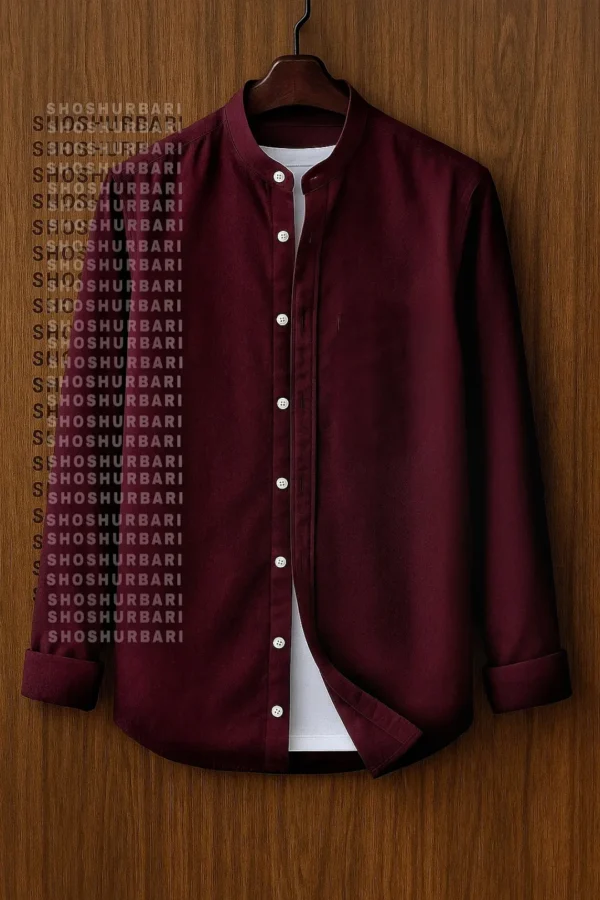 PREMIUM BAN COLLAR COTTON SHIRT FOR MEN (Koliza Merun)