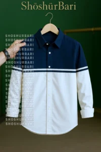 nevy & white design shirt